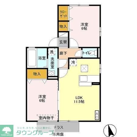 メゾンベール末広IIの物件間取画像